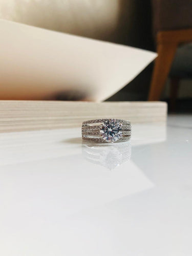 925 Silver Line Round Ring